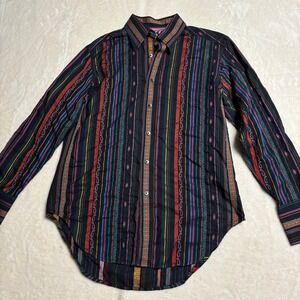 Robert‎ Graham Mens Button Down Shirt Size S Mardi Gras Voodoo Skulls Flip Cuff